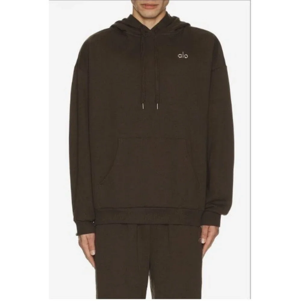 Alo Yoga Accolade Hoodie Espresso Brown Pullover Sweatshirt